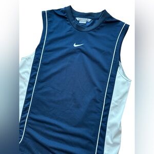 Vintage Nike Jersey‎ Men’s Med Basketball Center Swoosh Y2K Sleeveless Tank Navy